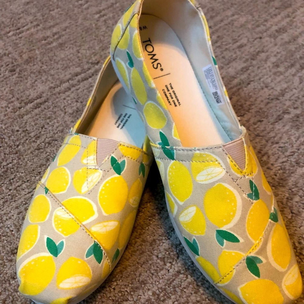 Women's Lemon print Toms- size 8 1/2